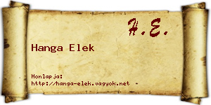 Hanga Elek névjegykártya